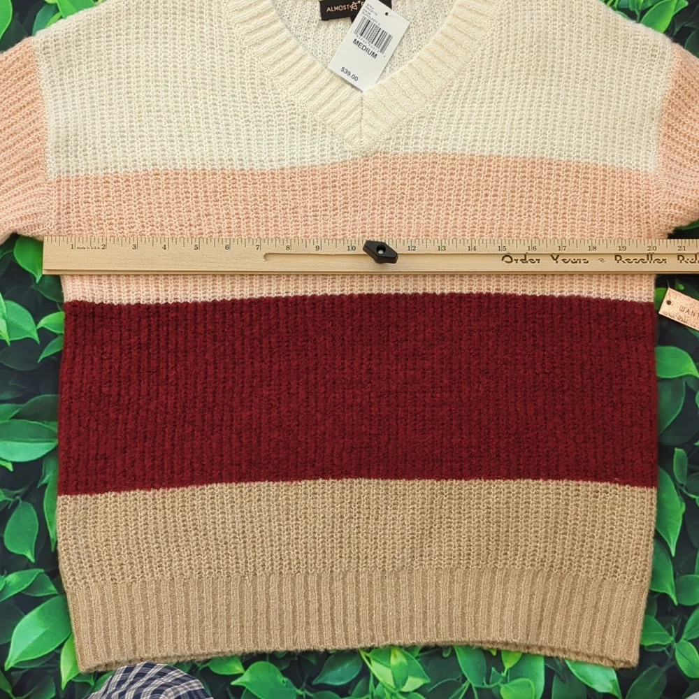 NWT Women's Medium Striped Academia Style Sweater from Almost Famous - Picture 9 of 12